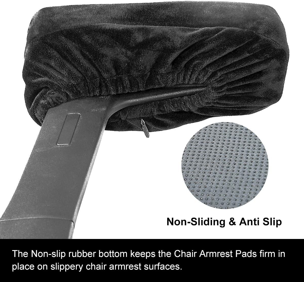 Ergonomic Memory Foam Office Chair Armrest Pads, Comfy Gaming Chair Arm Rest Covers for Elbows and Forearms Pressure Relief(Set of 2), Stretch Fit