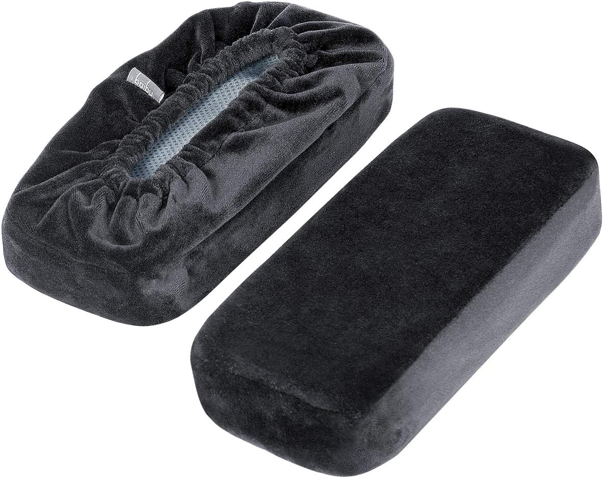 Ergonomic Memory Foam Office Chair Armrest Pads, Comfy Gaming Chair Arm Rest Covers for Elbows and Forearms Pressure Relief(Set of 2), Stretch Fit