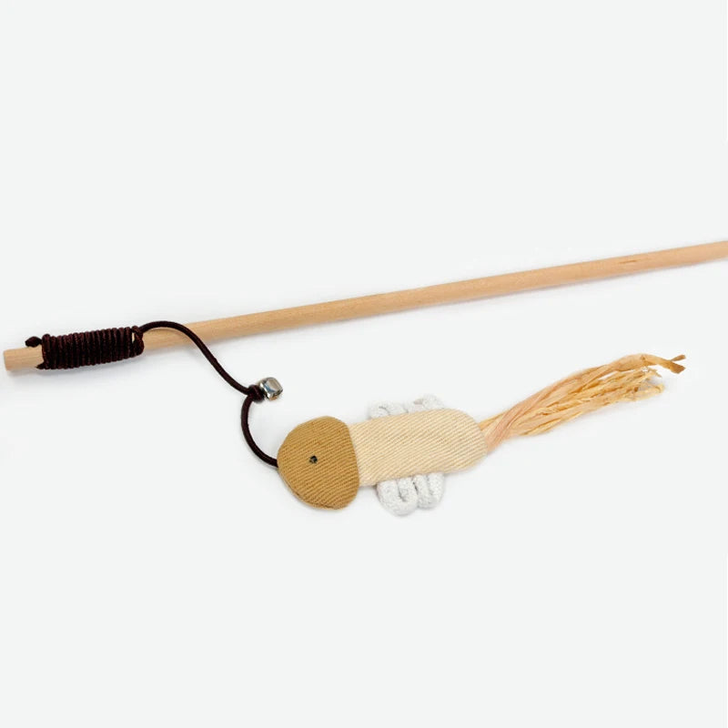 Interesting Pet Cat Catcher Teaser Stick Products Wood Cat Toys for Cats Interactive katten Speelgoed Kedi Malzemeleri Supplies