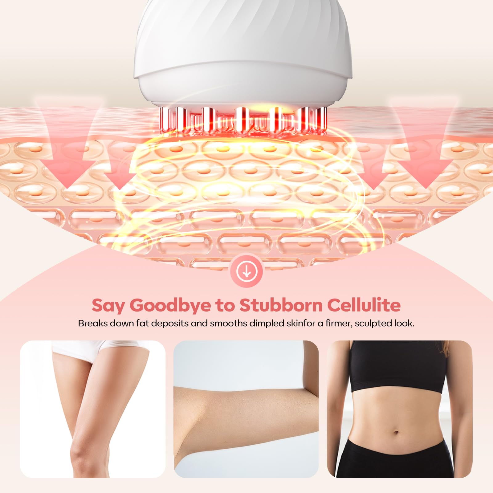 Lymphatic Drainage Massager & Anti Cellulite Massage Tool,New Lymphatic Massager,Helps Reduce Stretch Marks & Cellulite，for Belly, Arms & Legs,Body Sculpting Machine with Heat & Vibration