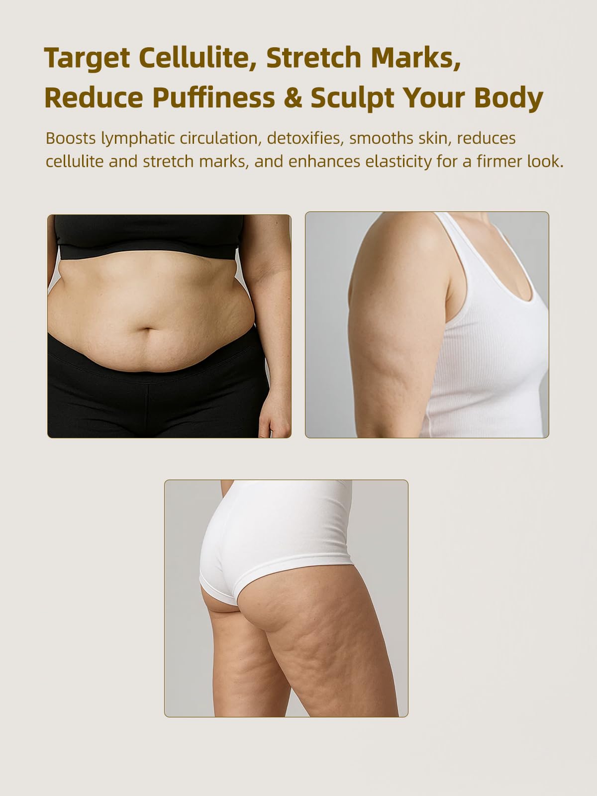 Lymphatic Drainage Massager & Anti Cellulite Massage Tool, Helps Reduce Stretch Marks & Cellulite, for Legs, Arms & Belly, Body Sculpting Machine with Microcurrent & Red-Light & Heat & Vibration