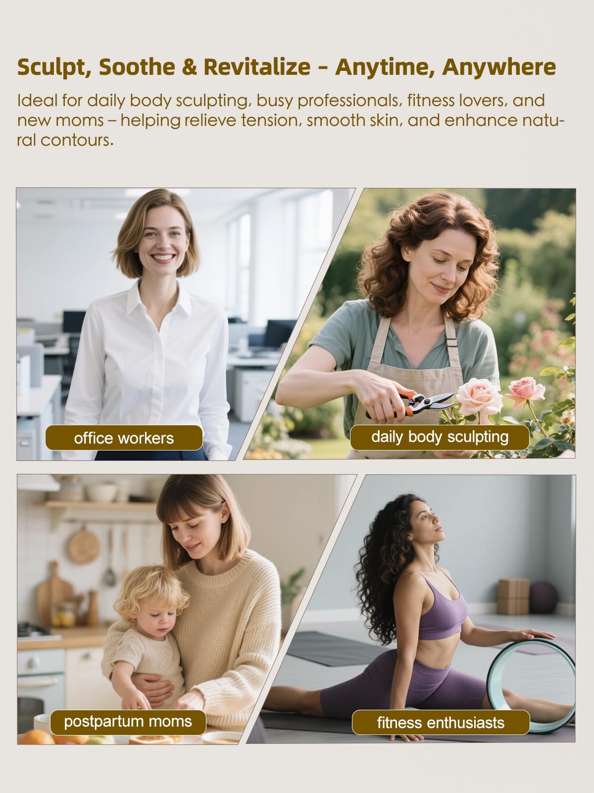 Lymphatic Drainage Massager & Anti Cellulite Massage Tool, Helps Reduce Stretch Marks & Cellulite, for Legs, Arms & Belly, Body Sculpting Machine with Microcurrent & Red-Light & Heat & Vibration