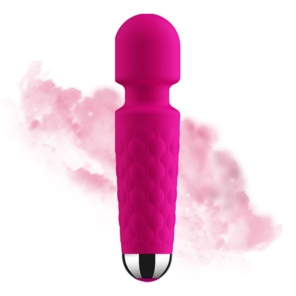 Personal Mini Massager - Handheld Deep Tissue Massager with 20 Speeds & 8 Modes, Quiet Waterproof Vibrating Wand for Neck, Back, Muscle Tension Relief & Sports Recovery, Purple