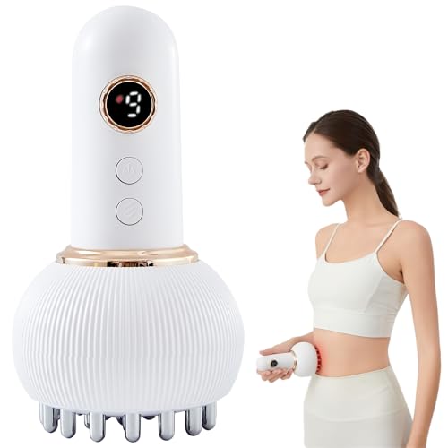 Lymphatic Drainage Massager & Anti Cellulite Massage Tool, Helps Reduce Stretch Marks & Cellulite, for Legs, Arms & Belly, Body Sculpting Machine with Microcurrent, Light, Heat & Vibration