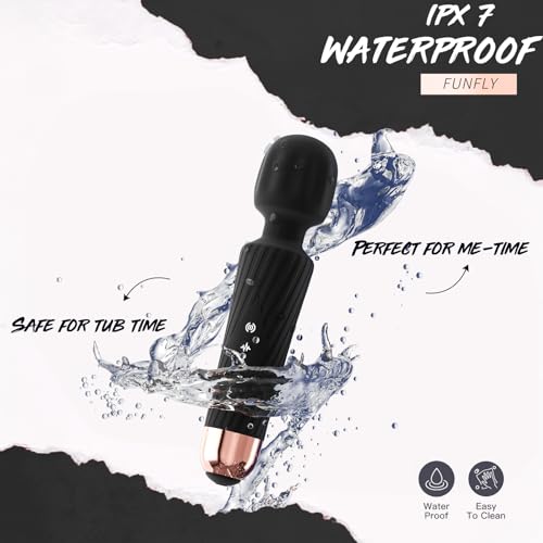 Power Wand Massager, Wireless Waterproof USB Rechargeable Massage with 8 Powerful Speeds 20 Modes Vibration,Mini Frequency for Muscle Aches & Sports Recovery