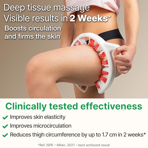 Anti Cellulite Roller & Lymphatic Drainage Massager | Fascia Blaster for Contoured & Smoother Skin | Tool for Sore Arms, Legs, Stomach & Buttocks Multicolor