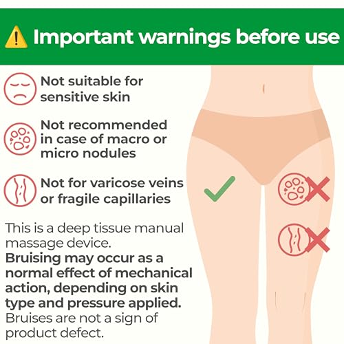 Anti Cellulite Roller & Lymphatic Drainage Massager | Fascia Blaster for Contoured & Smoother Skin | Tool for Sore Arms, Legs, Stomach & Buttocks Multicolor