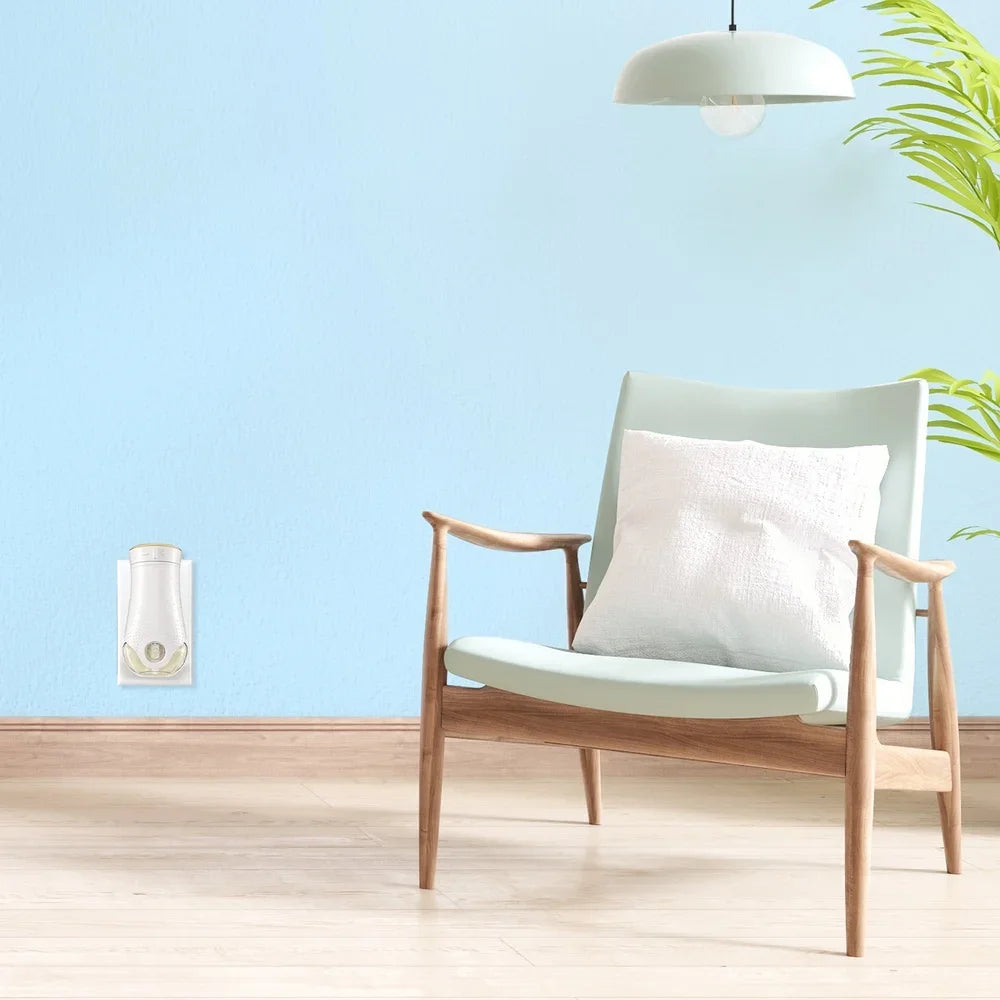 Essential Oil PlugIn Air Freshener 5 Refills Aqua Waves Scent Liquid Wall Diffuser Ocean Freshness 60 Days Fragrance