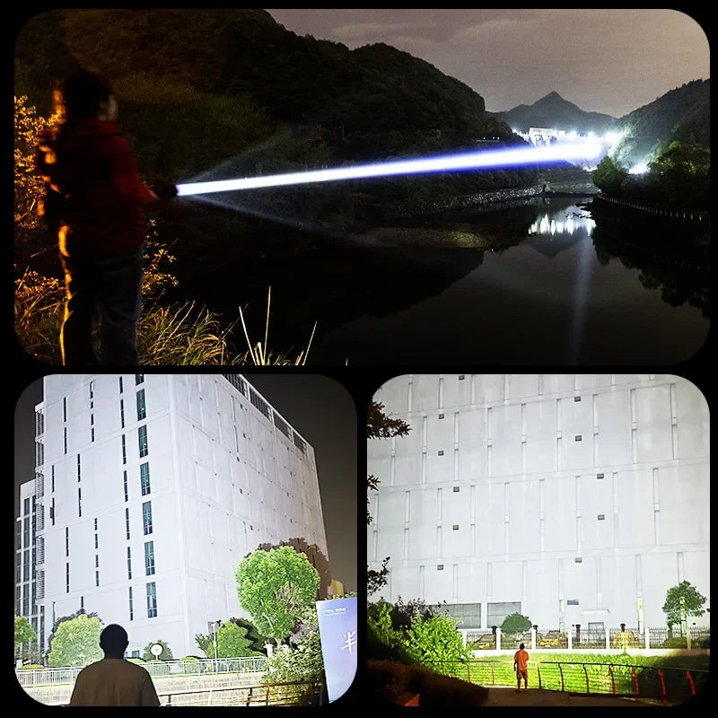 2025 NEW Ultra Bright LED Flashlight 85000000LM Strong Light Tactical Torch Rechargeable Portable Lamp Outdoor Camping Lantern