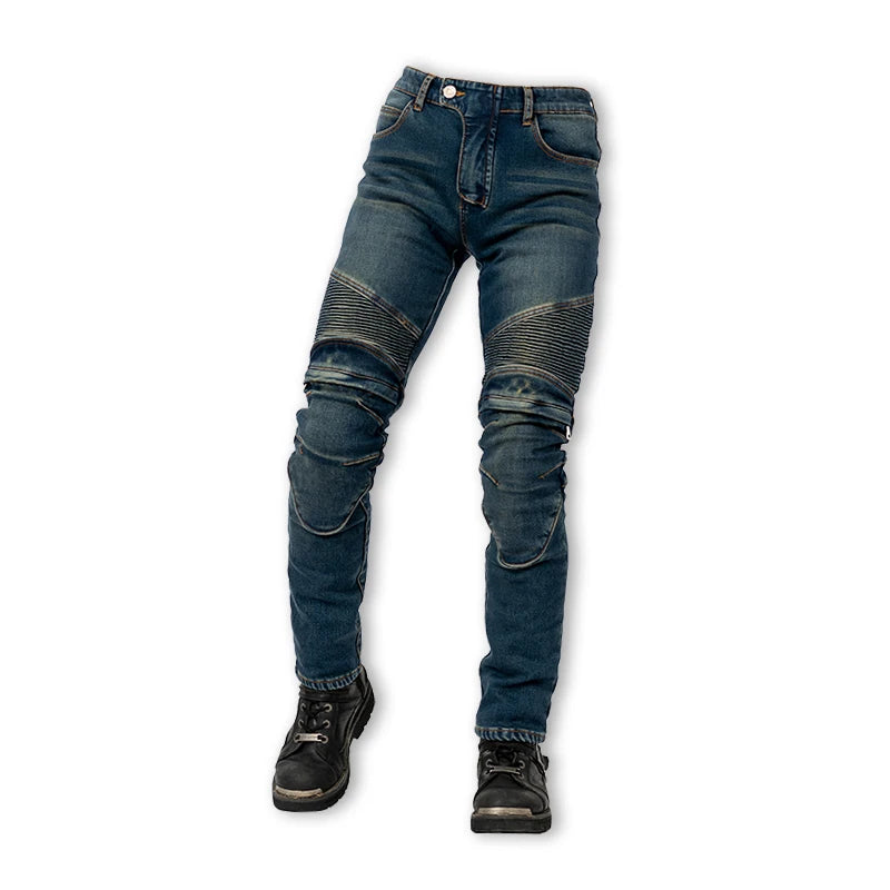 Men Winter Motorcycle Jeans Motocross Blue Pants Racing Protective Gear Rider Pants Anti-fall New Outdoor Riding Motos Trousers
