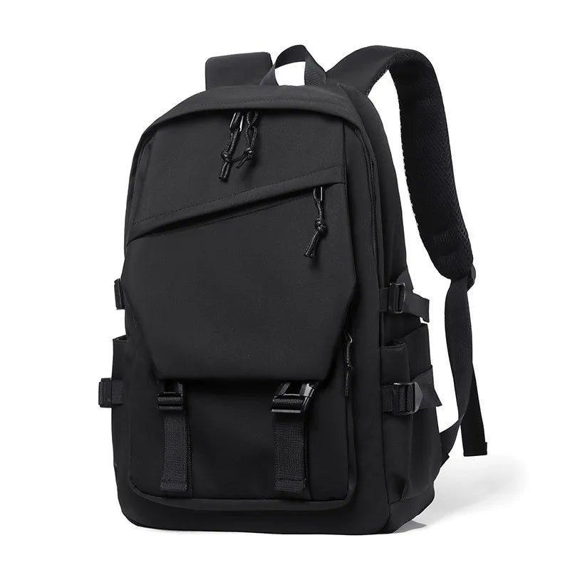 One 15 Inch Polyester Waterproof Solid Color Simple Men's Backpack Fashion Couple Student Computer Backpack