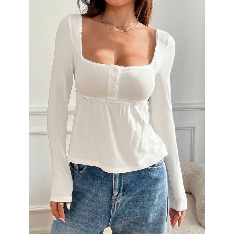 Women Amilitary Green Front Button Long Sleeve Casual Shirt,Fall,Winter