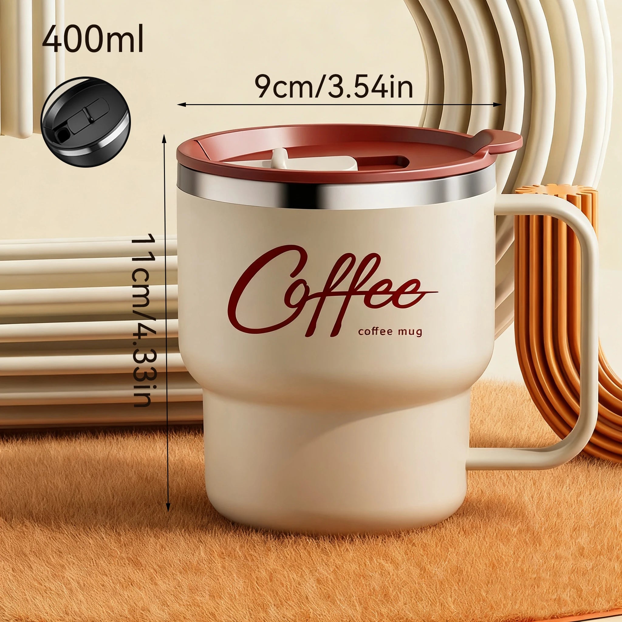 400ML Double Layer Coffee Mug 304 Stainless Steel Sealed Drinking Cup For Cold And Hot Water Insulated Milk Coffee Cup Drinkware