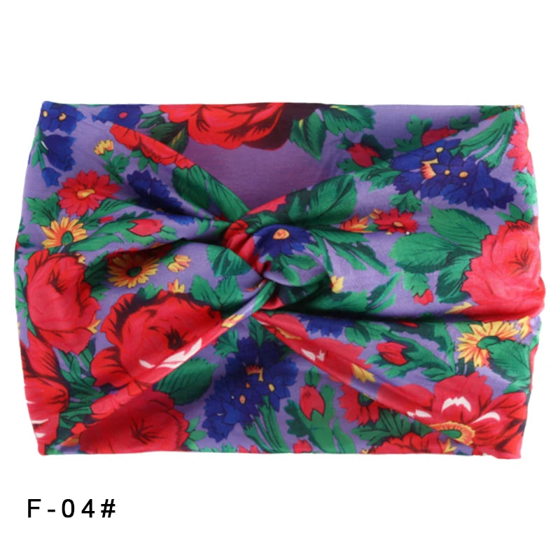 Printed Wide Elastic Headband Pilates Yoga  Running Cycling Hairband Turban Makeup Hair Hoop Makeup Headwrap for Women Girl
