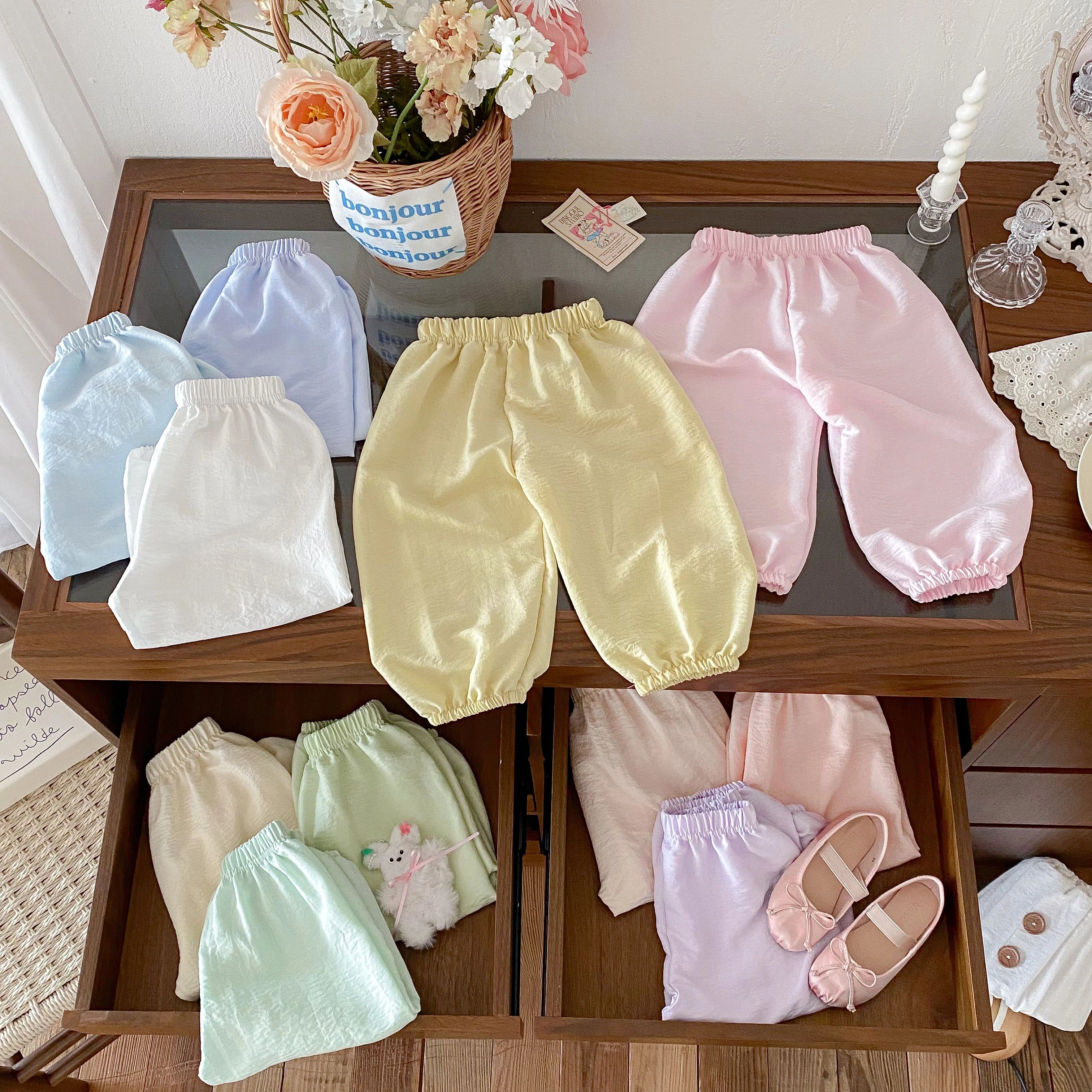 Outdoor Toddler Girls Summer Fashion Thin Loose Full Length Pants New Designer Printing Trousers Baby Unisex Cute Harem Pants