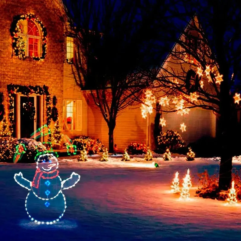 Solar Powered Animated Snowball Light LED Glowing Snowman Christmas Waterproof for Outdoor Garden Yard Xmas Ornament Gift Idea