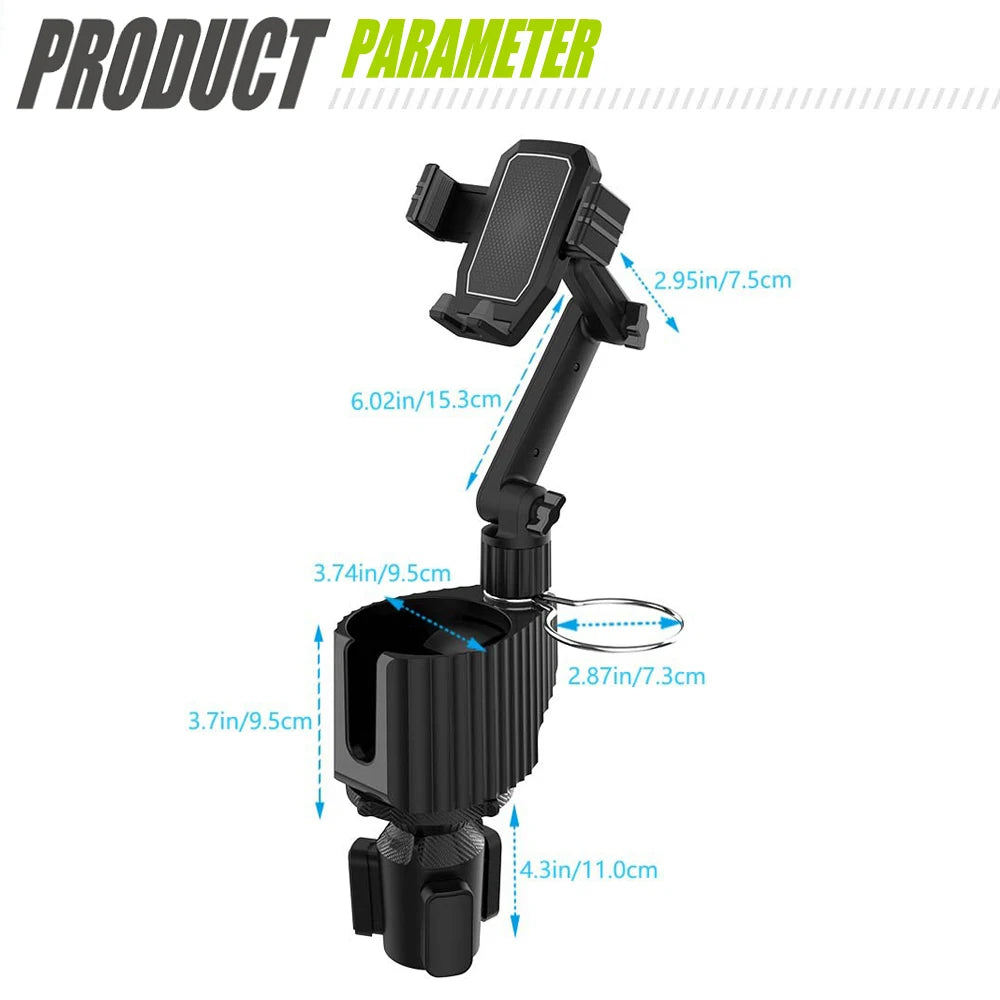 Universal Multifunction Car Cup Holder 360 Degree Adjustable Cellphone Mount Stand for Mobile Phone GPS Clip Cradle Accessories