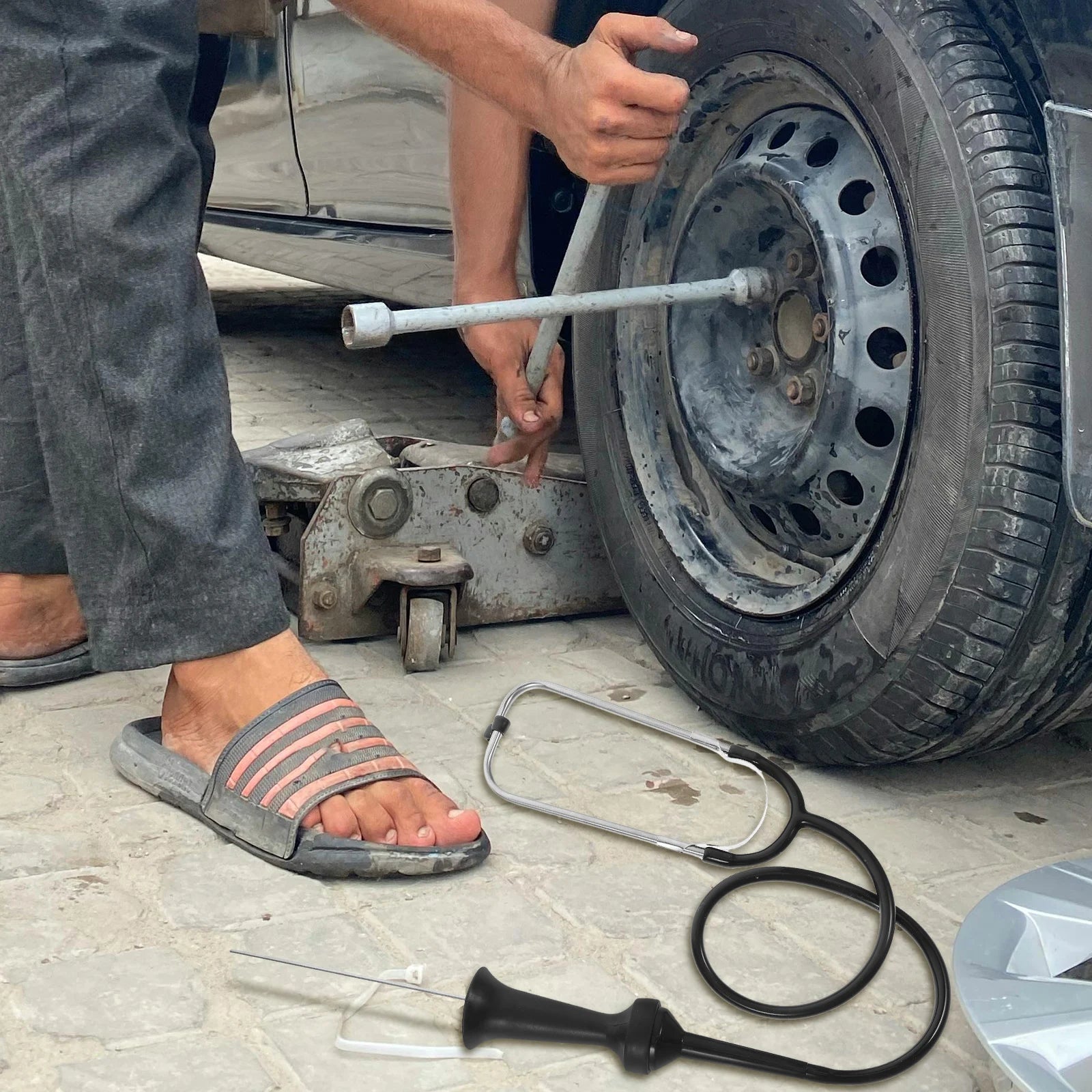 Stethoscope Cylinder Auto Noise Detection Tool Mechanics Engine Car Maintaining Mechanical Testing