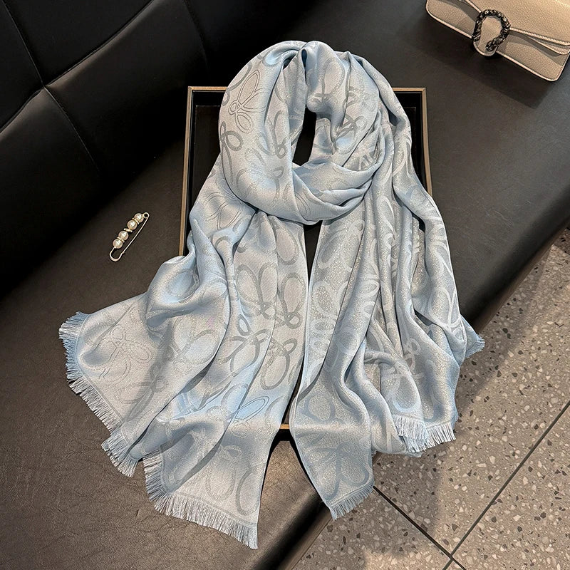 New Ladies Elegant Print Hijab Tencel cotton long scarf With Four Seasons Sun Protection Scarf Decoration Shawl Wrap Headscarf