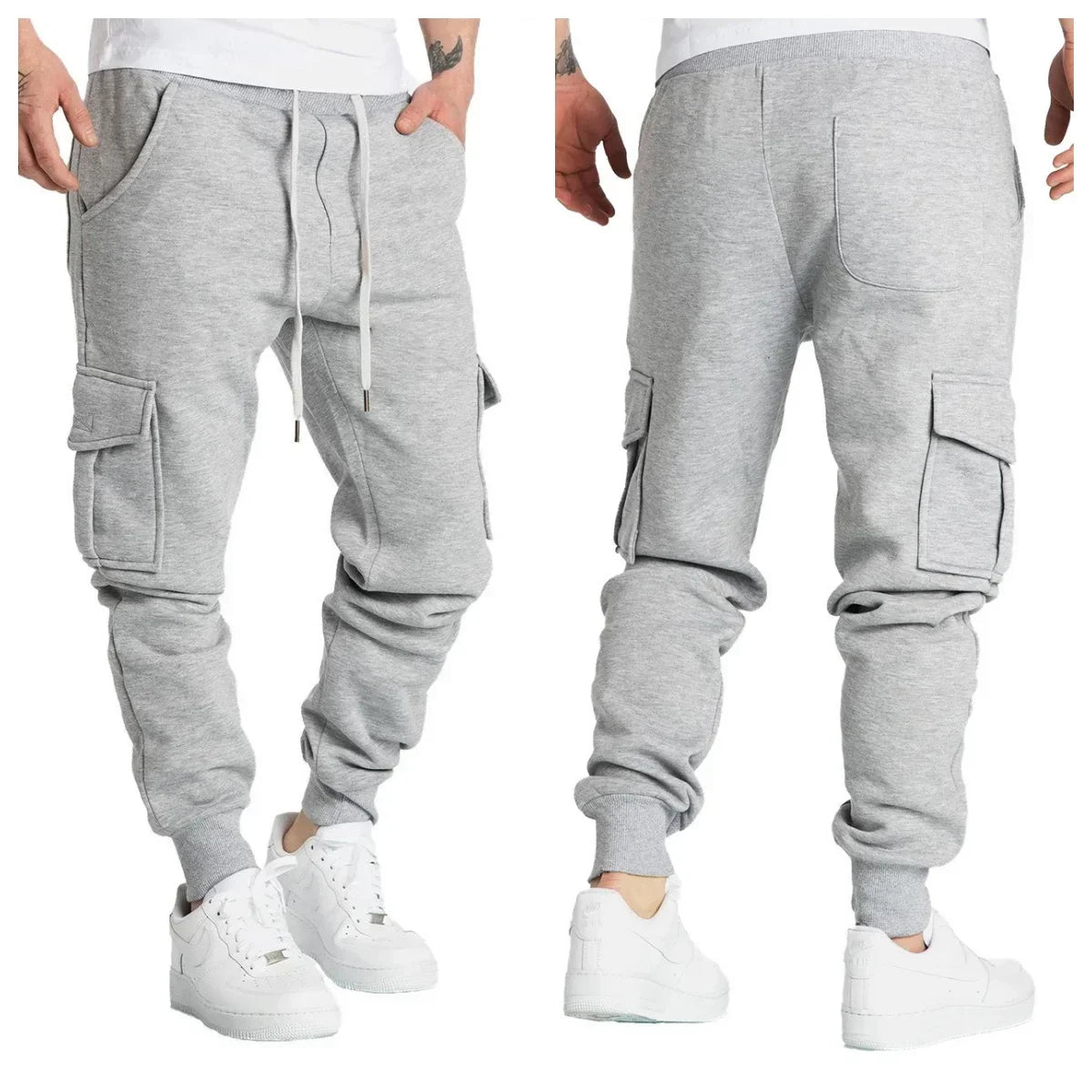 Men's Cargo Pants autumn and winter Warm pants Outdoor Casual Sweatpants Running mountaineering Multi-pocket Baggy Trousers
