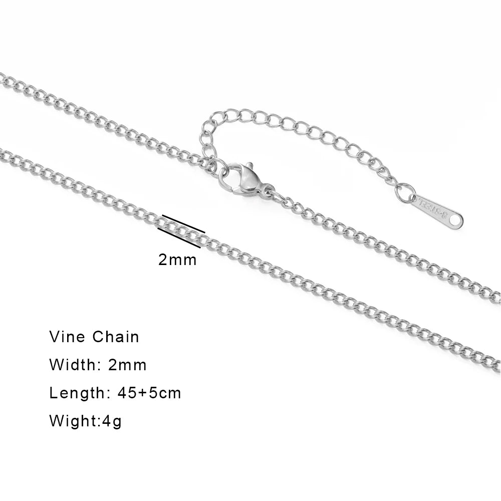 Skyrim Stainless Steel Gold Color Chain Necklace Women Minimalist Cuban Paperclip Twisted Snake Chain Fashion Jewelry Wholesale