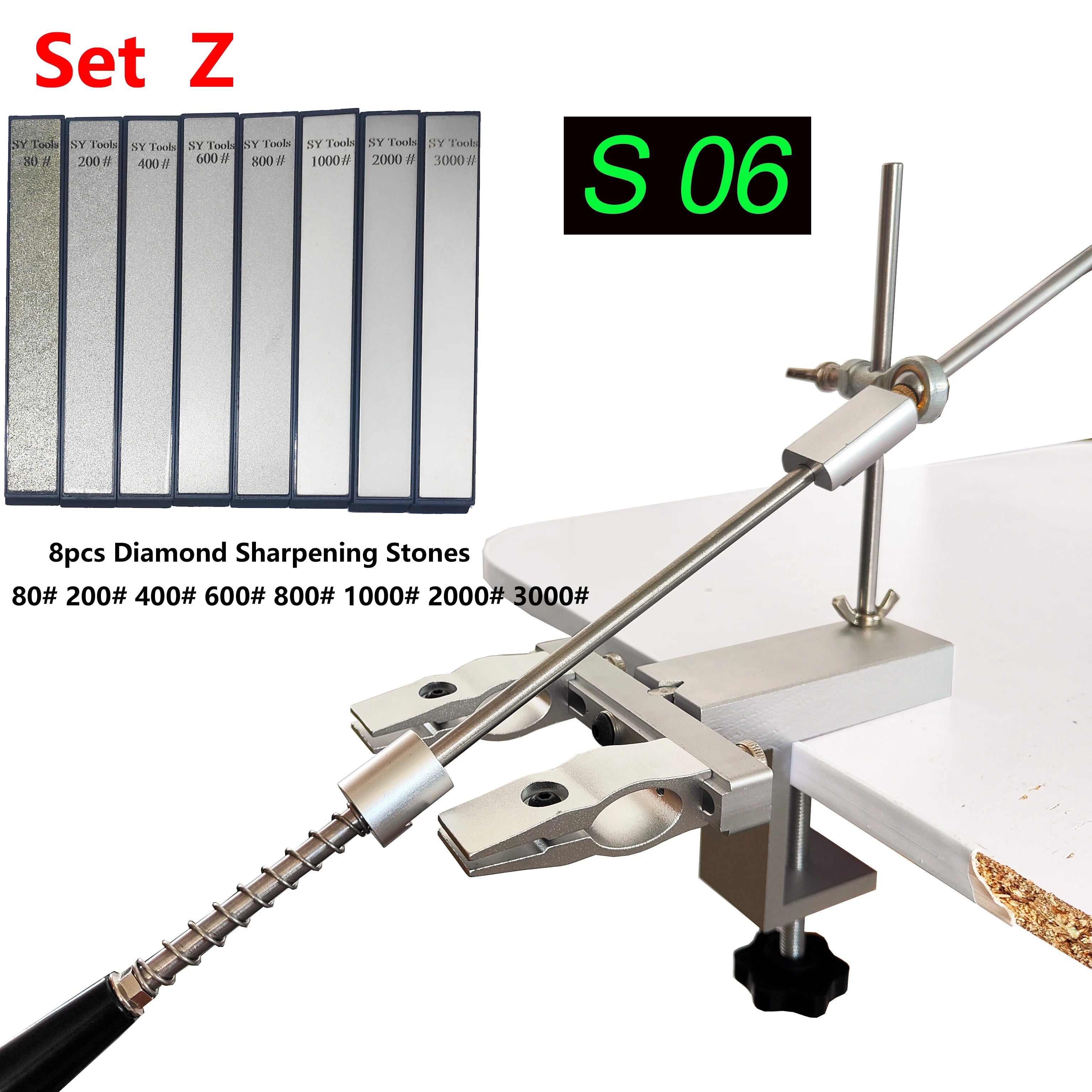 S09 New Design Professional Fixed Angle Apex Knife Sharpener Kitchen Knife tools Knife Sharpening System with diamond stones Set