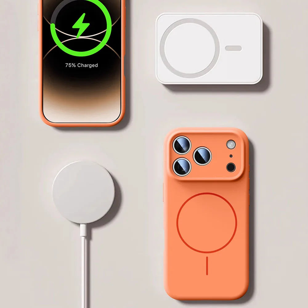 For Magsafe Liquid Silicone Phone Cases For iPhone 17 16 15 14 13 12 Pro Max 16 Plus Air Case Magnetic Wireless Charging Cover