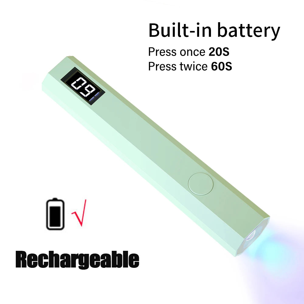 YIKOOLIN Handheld UV LED Light for Nails USB Mini Nail Dryer Nail Light for Curing All Nail Gel UV LED Nail Lamp Home Travel Use