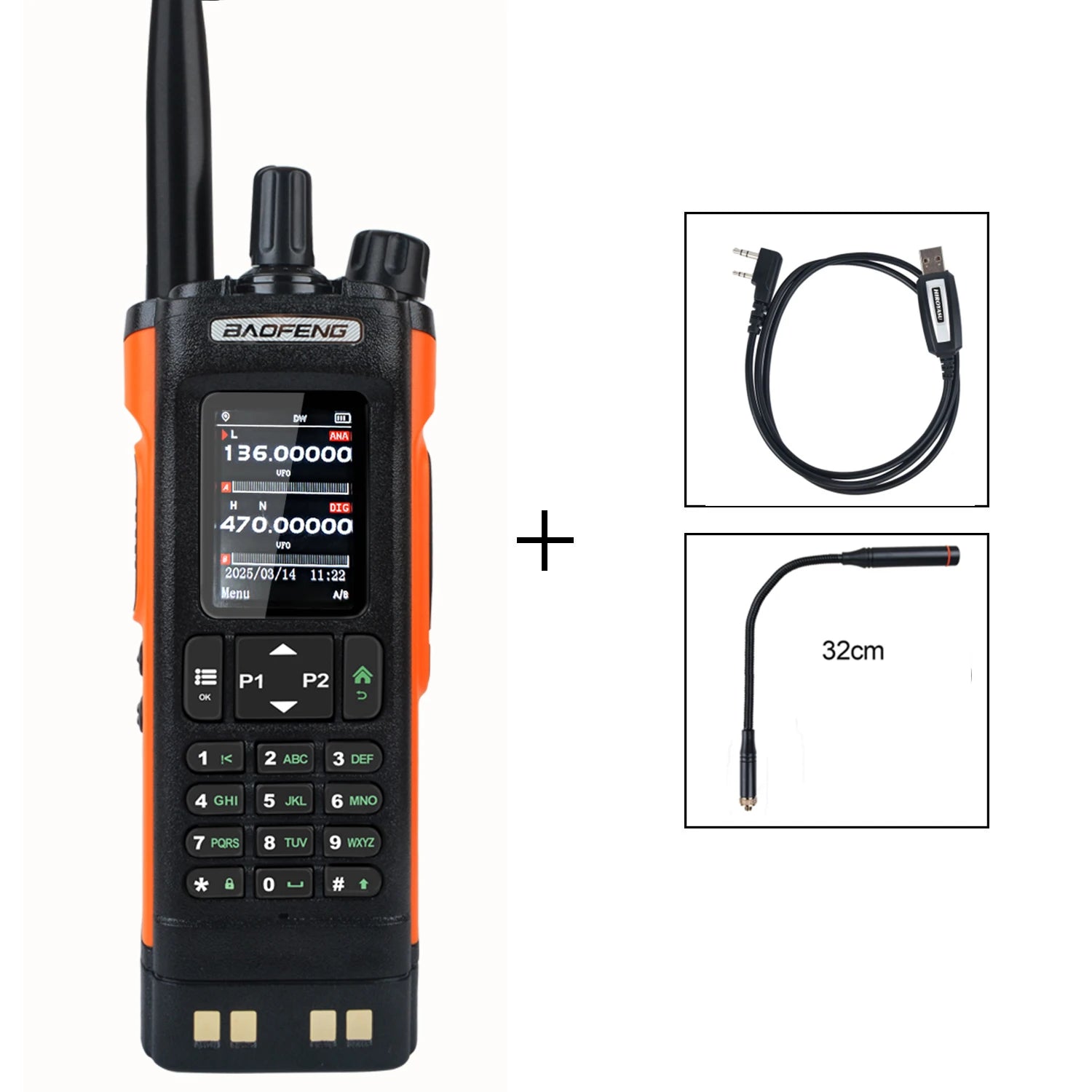 Baofeng DM-32 GPS APRS AES256 Encryption DMR Digital Analog UHF VHF Dual Band 8W Air Band FM Walkie Talkie DM-32UV