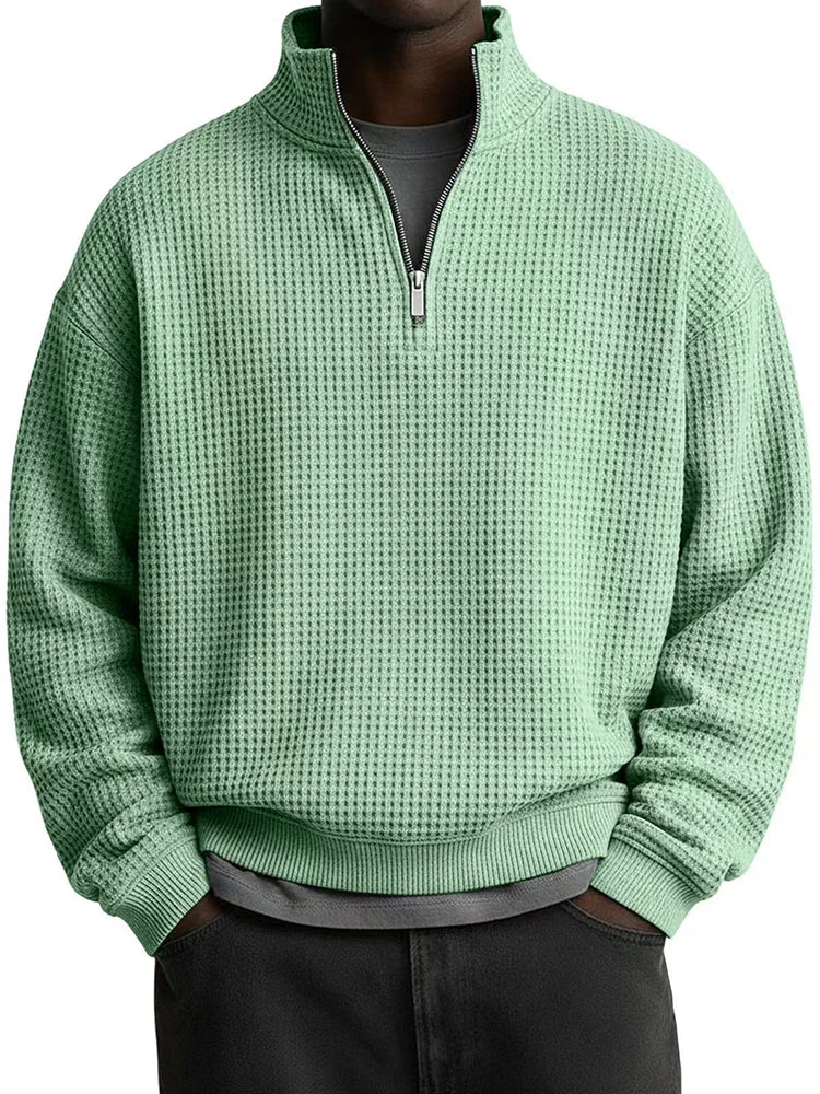 Outdoor Casual Mens Solid Color Jumper Tops Fall Winter Leisure Zipper Stand Collar Sweatshirts Men Stylish Long Sleeve Hoodies