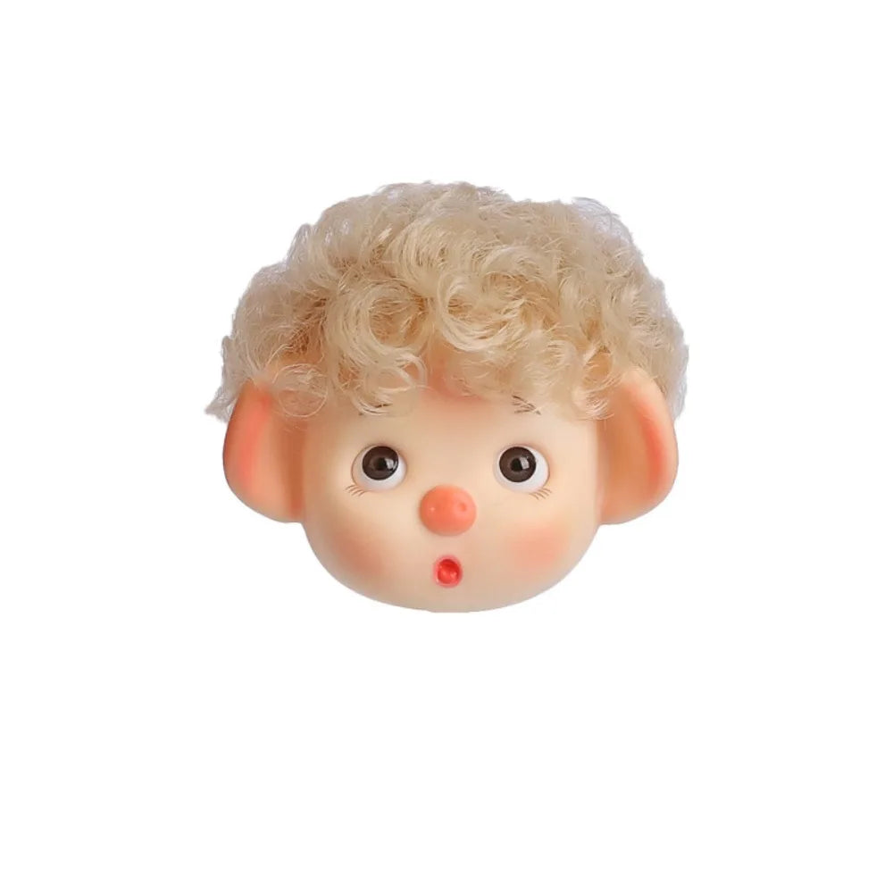 Beautiful 1/12 BJD Movable Joint Doll Body Toys Moveable Nude 12 Ball Jointed Doll Pig Head 3D Doll Head with Hair Gift