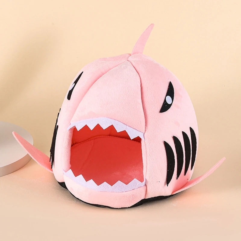 Warm Plush Bead for Hamsters Shark Small Pets House Sleeping Bed Cage Winter Bed Small Pet House for Guinea Pigs