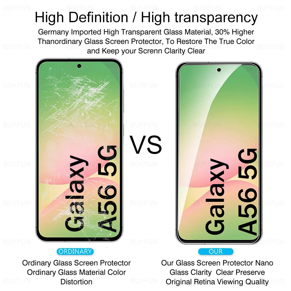 6in1 Camera Glass For Samsung Galaxy A56 Full Cover Tempered Glass SamsungA56 GalaxyA56 Samung A 56 56A 5G Lens Screen Protector