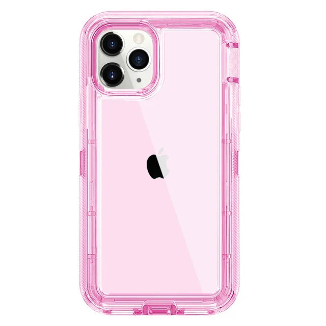 Military Level Heavy Duty Hard  3IN1 Transparent Shockproof  For iPhone 14 13 11 15 16 Pro Max MINI X XR XSMAX SE 6 7 8Plus Case