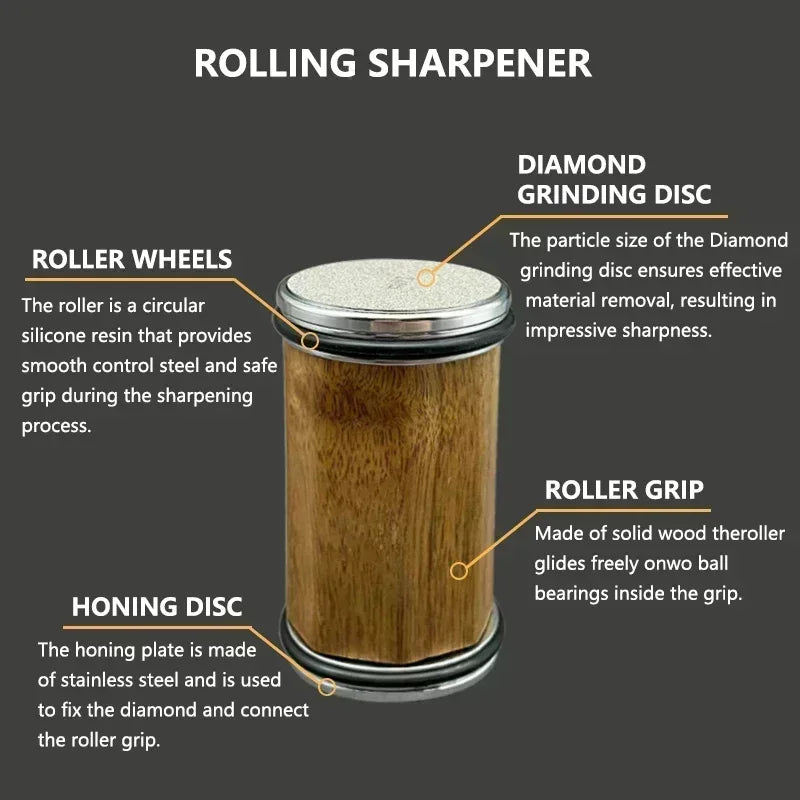 2025 NEW Rolling Knife Sharpener Knife Holder Diamond Sharpener Stone Whetstone Sharpening Angles Grind Stone Kitchen Tools