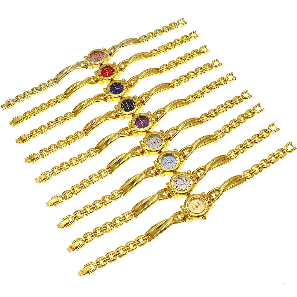 Luxury Woman Lady Pendant Bangle Bracelet Wristwatches Young Female Girls Waterproof Gifts Thin Strap Watches gold watch women