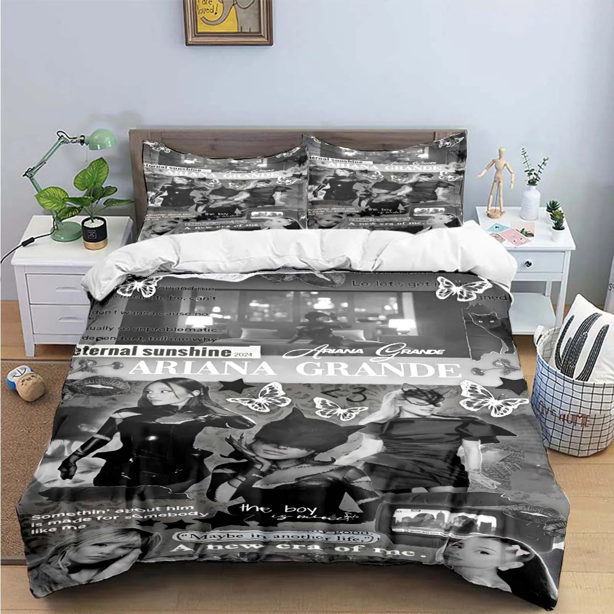 Fashion Pop Singer A-Ariana G-Grande Print Bedding Sets Bed Supplies Set Duvet Cover Bed Comforter Set Bedding Set Luxury Gift