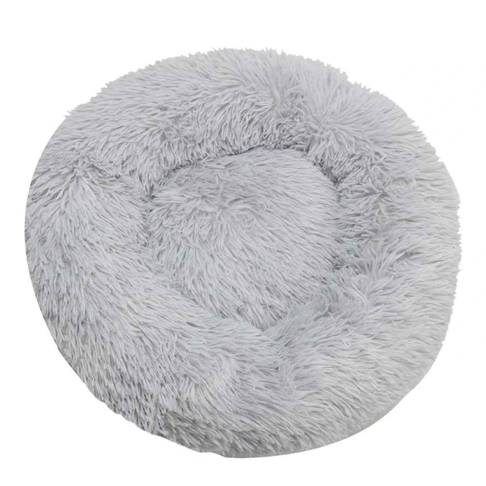 40-90cm Small Cat Bed Long Plush Dog House Round Large Dog Bed for Medium Dog House Super Soft Winter Warm Sleeping Nest