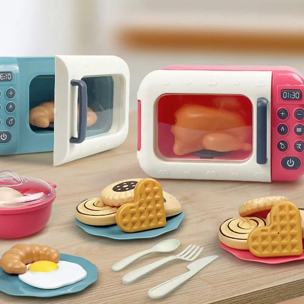 Multicolor Kids Cooking Playset Microwave Plastic Baking Playset Simulation Design Gas Stove Playing House Kitchen Toy Toy