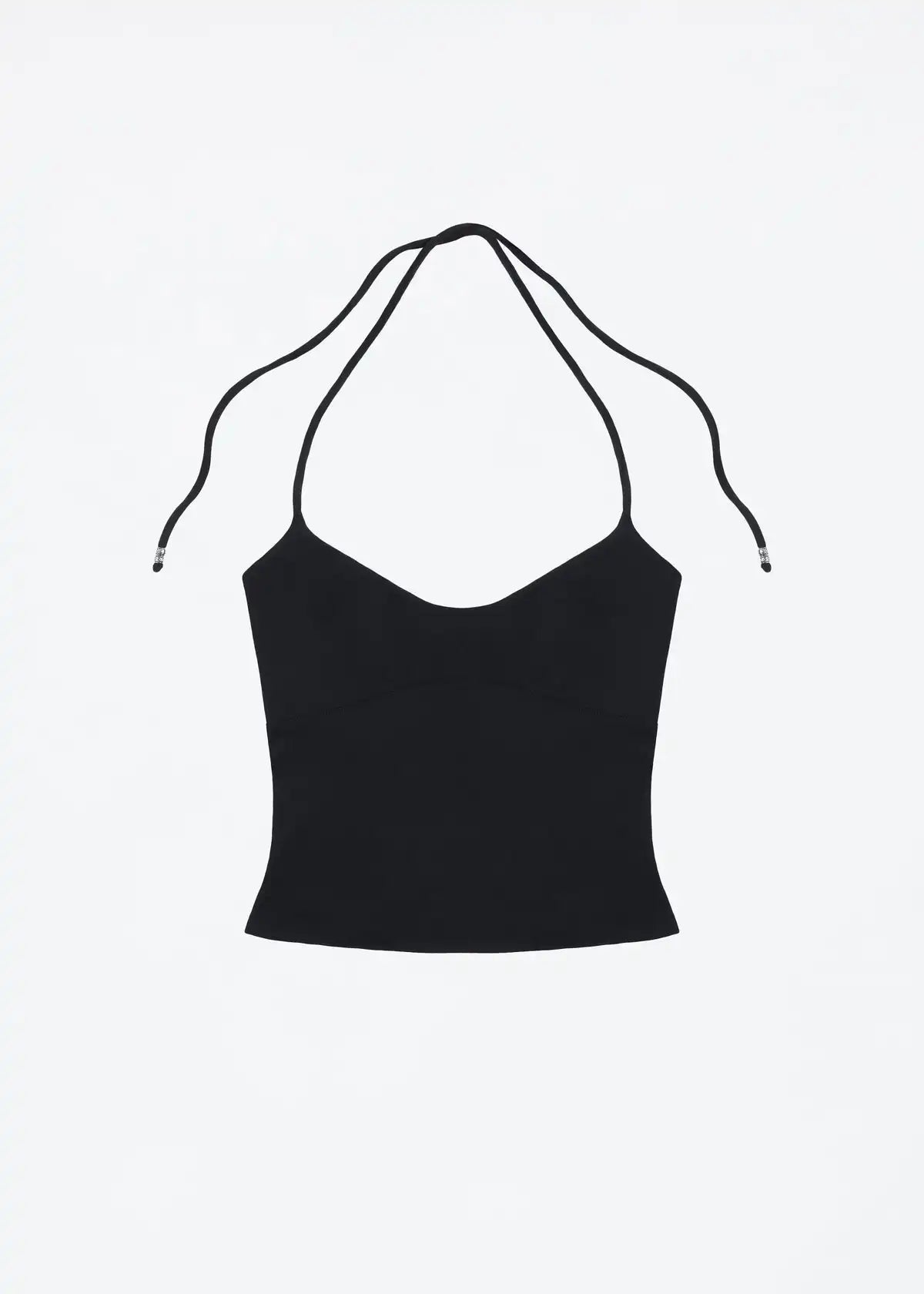 Tank Women's Open-Back Stretchy Camisole Top with Metal Accessories and Self-Tie Shoulder Straps, Low-Neck Sexy Halter Top