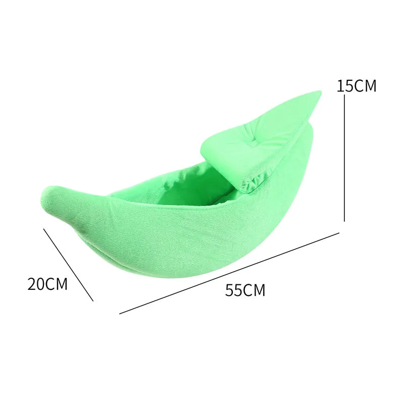 Banana Cat Bed House Funny Cute Cozy Cat Mat Beds Warm Durable Portable Pet Basket Kennel Dog Cushion Cat Supplies Multicolor