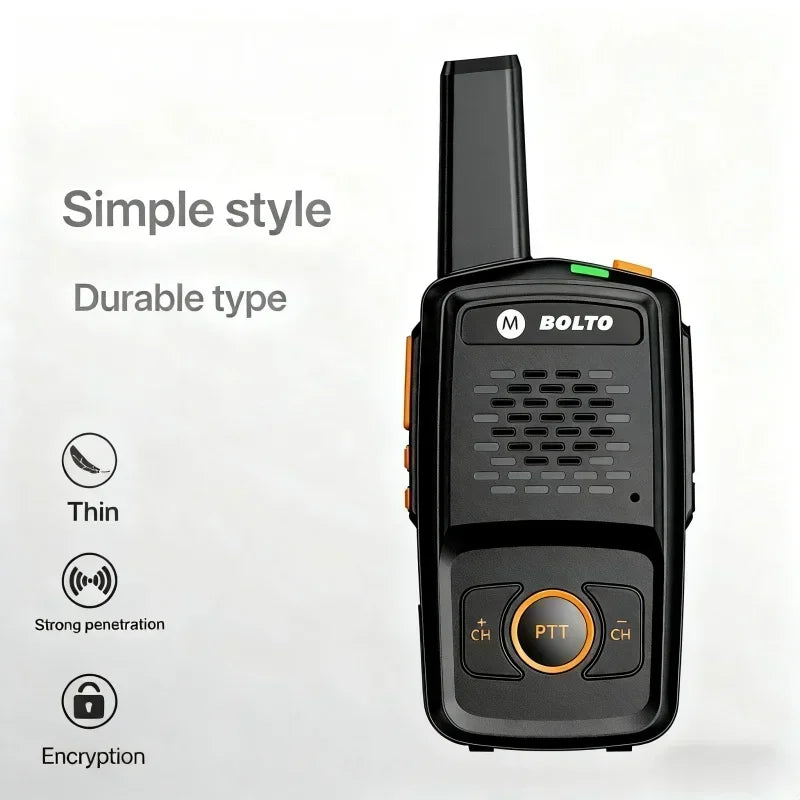 Motweisu rola Mini Walkie Talkie 400-470MHz PTT 16 Channels USB Charging Baofeng Compatible Two-Way Radio for Cafe Hotel Service