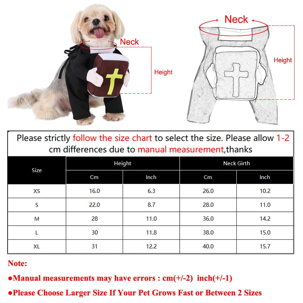 Halloween Cats Costume Jesus Cross Cosplay Clothes For Small Medium Large Dogs Cat Outfits With Bible Christmas Dress Up Apparel