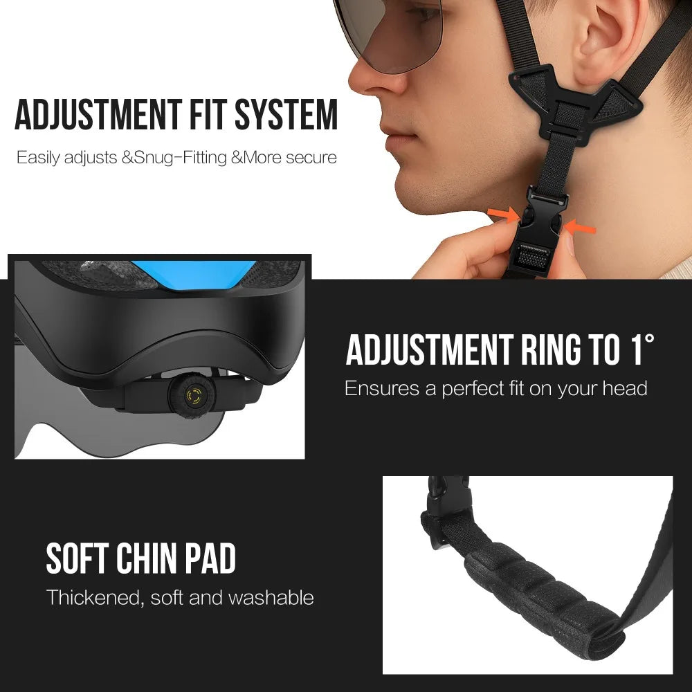 Horntour New Bicycle Helmet Road cycling bicycle helmet with led Men and Women Outdoor Sports Integrally Molded lightweight