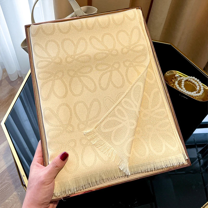 New Ladies Elegant Print Hijab Tencel cotton long scarf With Four Seasons Sun Protection Scarf Decoration Shawl Wrap Headscarf