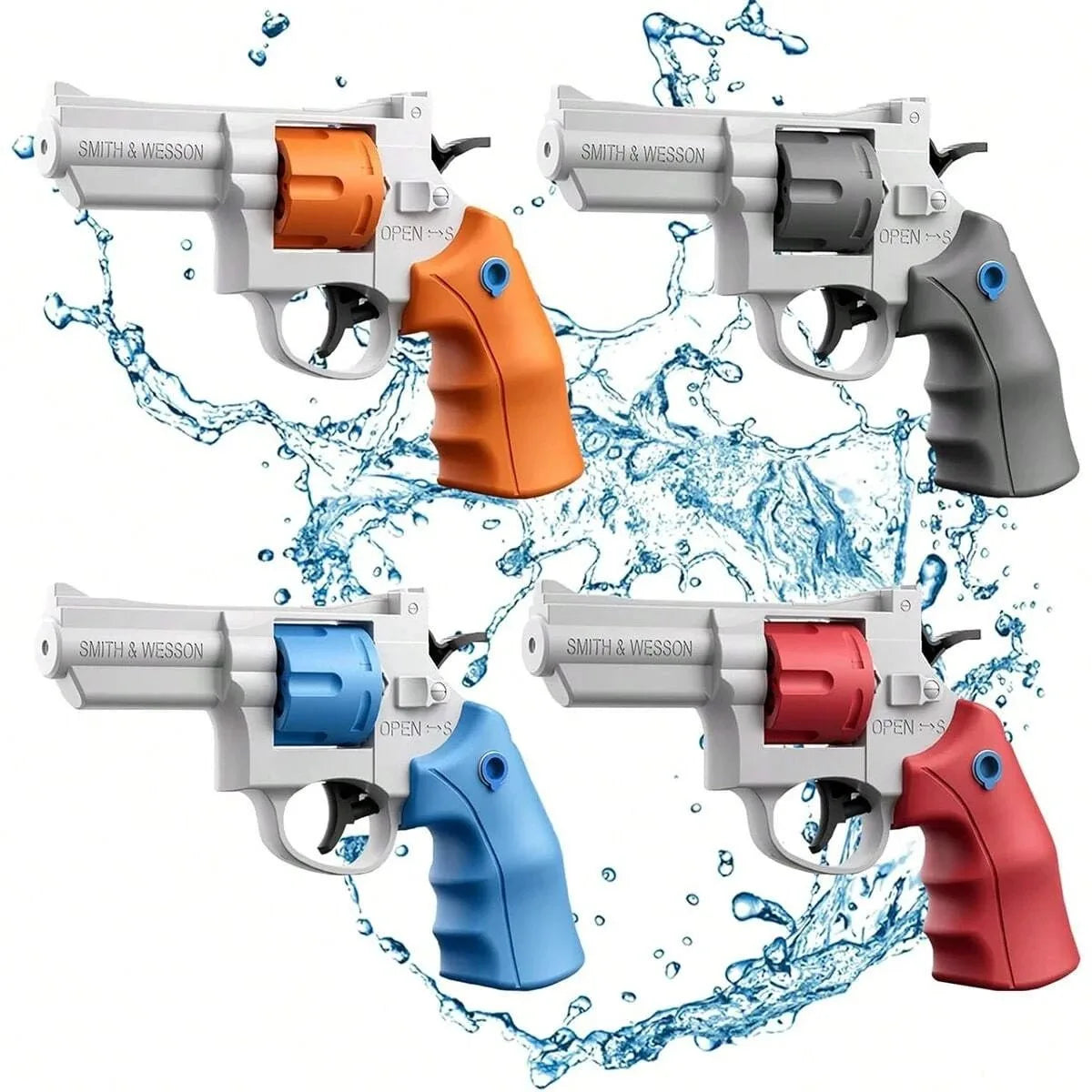 Revolver Water Gun Toys Squirt Guns Summer Outdoor Beach Pool Shooting Games Water Blaster Pistol for Kids Birthday Party Gift