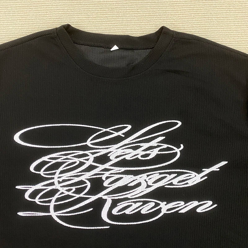 American Dark Retro Y2K Printed Long Sleeved T-Shirt High Street Gothic Trendy Outfit Top for Casual Wear