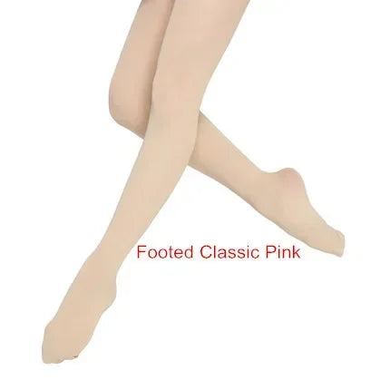 Adult Women Kids Footed Pantyhose for Dancing Elastic Waist Yoga Footless Tight Girls Stirrup Convertible Dance Ballet Tights