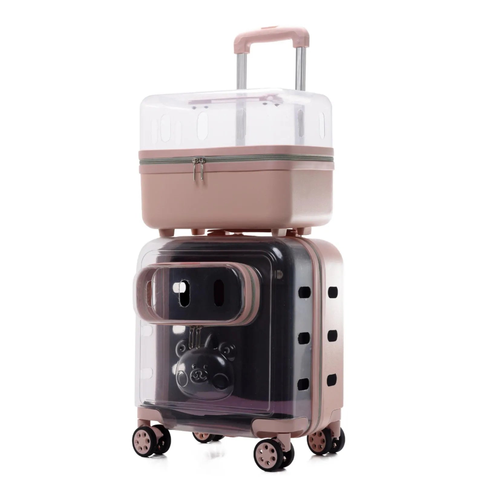 Transparent Pet Stroller Double-layer Rolling Cat Carrier Space Capsule Dog Travel Case Backpack for Cat Ventilated Pet Supplies