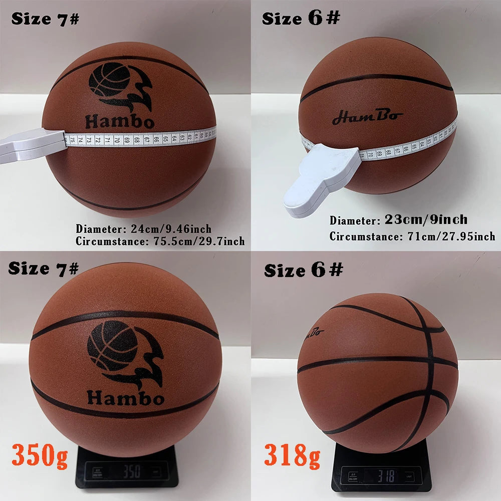 Mute Bouncing Basketball Ball Standard Dia 24cm/23cm Indoor Dribble Practice Silent Ball College Basketball Bounce Quiet at Home
